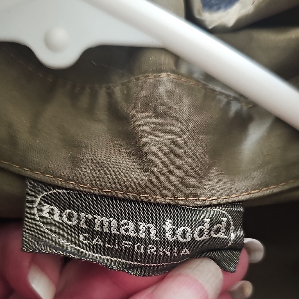 Vintage 80's Norman Todd CA Military Utility Jacket Olive Green Medium - Picture 3 of 13